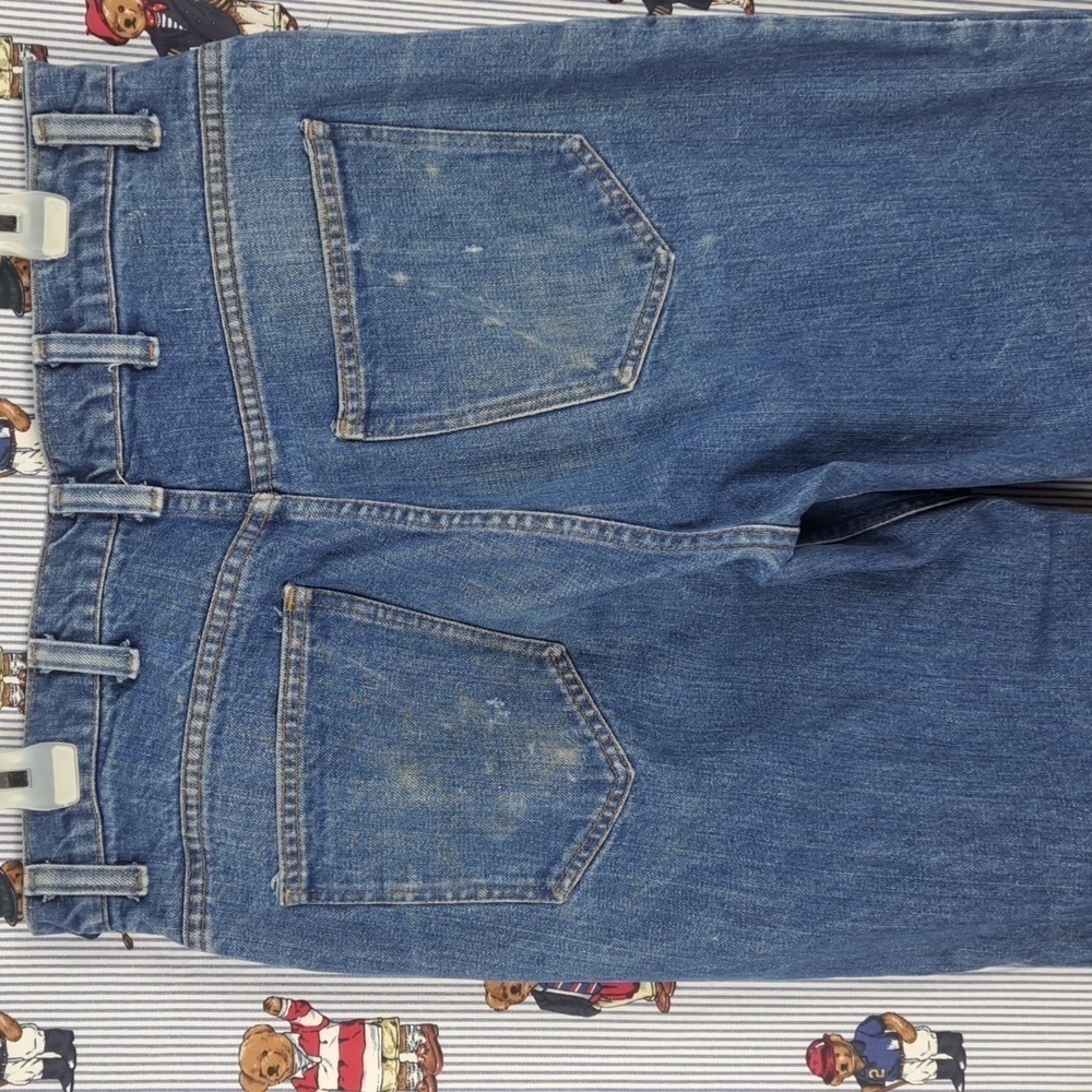 Vintage 70s Sears Jeans Joint med wash distressed high waisted bellbottom 34 med